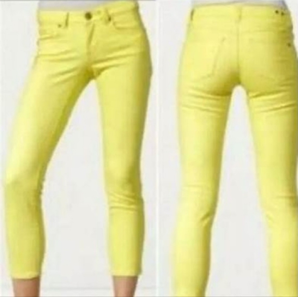 Cabi lemon Bree yellow crop Jeans size 12